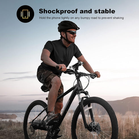 New Bike Phone Mount with Stainless Steel Clamp Arms Anti Shake and Stable 360° Rotation Bike Accessories/Bike Phone Holder for Any Smartphones GP...