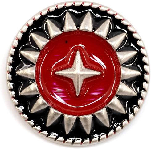 20 pcs Color Contrast Black Enamel Silver Star Sewing Metal Shank Buttons for Coats -25mm -1"...