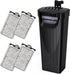 Aquarium Power Filter(3.5W), Turtle Tank Filter, Silent Low-Water Filter for Small Fish Tank, Reptile Tank Up to 15Gallon, with 4pcs Cartridges.(B...