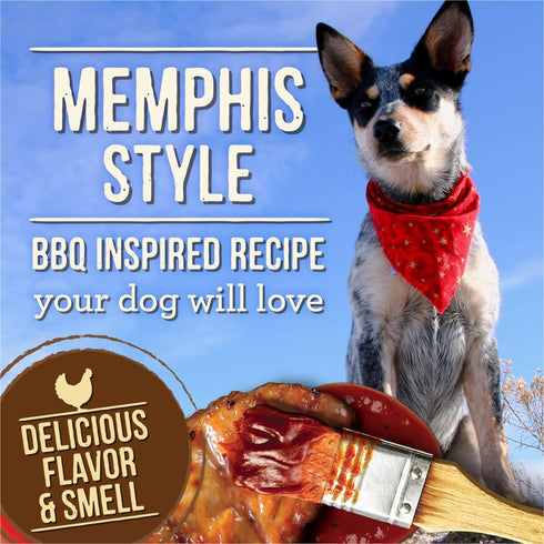 Merrick Soft Dog Treats, Slow Cooked BBQ Chicken Dog Treats, Memphis Style Glazed Tenders, Chicken Dog Chews - 10 oz. Pouch...
