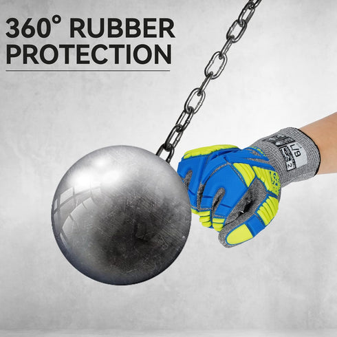 Level 7 Cut Resistant Gloves, Safety Work Gloves for Men Women, Impact Gloves with TPR Protection, ANSI Level A7 Protection, Touch Screen Mechanic...