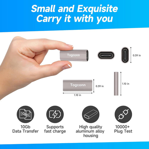 USB C Coupler 4 Pack, USB C Female to Female Connector, USB Type C Female to Female Extension Adapter Supports Fast Charging and Data Transfer Ext...