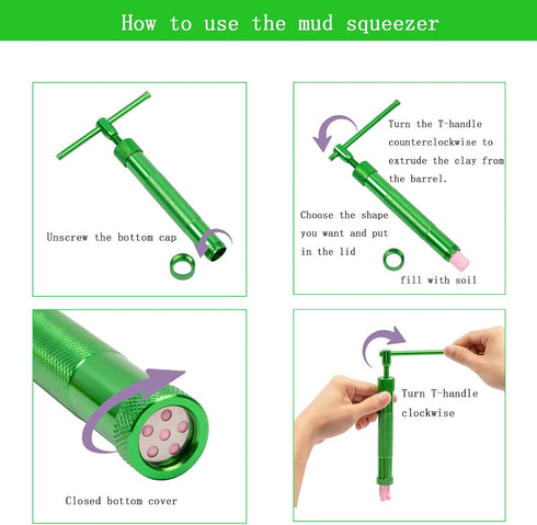 Stainless Steel Clay Extruder Sugar Paste Extruder Cake Fondant Decorating Tool Set Ceramics & Pottery Clay Extruders Mixers & Presses (Green)...