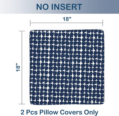 Outdoor Waterproof Pillow Covers ONLY, Square Decorative Double Printed Pillow Cases for Patio Couch Porch Chairs Pack of 2 (18 x 18 Inch,Tie-dye ...