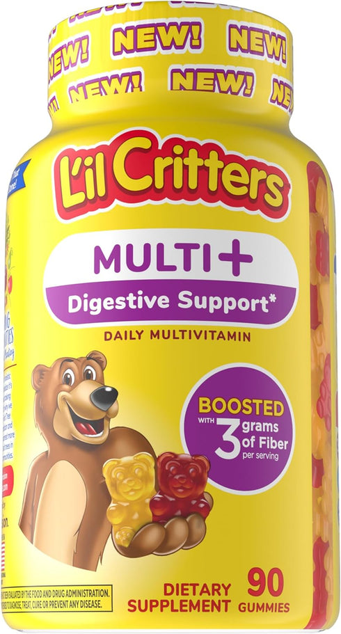 L'il Critters Multi Plus Digestion Gummy Daily Multi Vitamin for Kids, Digestive Support Support, 90 gummies...