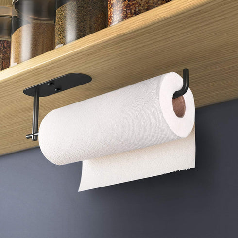 VAEHOLD Self Adhesive Paper Towel Holder Under Cabinet Mount, Wall Mounted Paper Towel Roll Holder for Kitchen, Bathroom, Wall - SUS304 Stainless ...