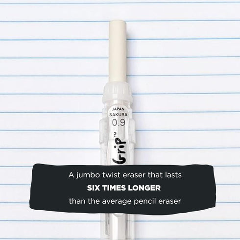 SAKURA SumoGrip Pencil with Comfort Grip - 0.9 mm Ergonomic Mechanical Pencil - Clear - 3 Pack...