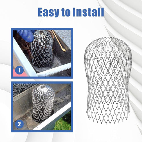 10 Pack Gutter Guards - 3.5 Inch Gutter Downspout Guard, Expandable Aluminium Filter Strainers for Blocking Leaves and Debris, Gutter Strainer Pro...
