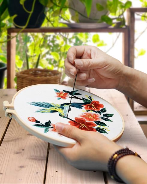 TINDTOP Hummingbird and Flower Embroidery Kit for Adults......