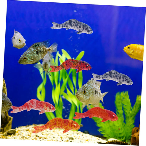 20Pcs Fish Shape Resin Fish Illustration Aquarium Supply Paper Cup Small Fish Fish Tank Supplies Fake Fish top hat Small Decorations Luminous Fish...