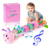 Infant Baby Stuffed Animal Toy for 0 3 6 12 Months Olds, Soft Toys with Musical Crinkle Rattles for Newborn Boy Girl Tummy Time Activity (Pink Cat...