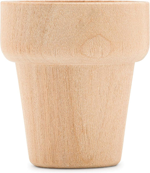 Small Wooden Flower Pot 1-1/6 x 1-inch, Pack of 12 1 inch Mini Pots, 1 Flower Pots to Paint & Plant, by Woodpeckers...