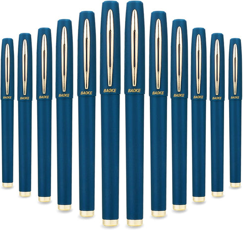 Rollerball Pens Gel ink Pens office pens learning pens, blue ink,Line width 0.5mm,Pack of 12 (Blue-0.5mm-12Pack)...