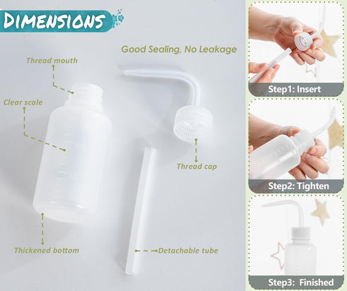 Melphoe Tattoo Wash Bottle 2Pcs 150ml Water Squirt Bottle Succulent Watering, Safety Rinse Bottle Watering Tools, Tattoo Supplies, Irrigation Sque...