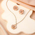 Holibanna Rhinestone Cherry Blossom Branch Pendant Necklace Earrings Stud Set Wedding Jewelry for Women Girls...