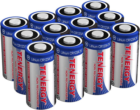 Tenergy 3V CR123A Lithium Battery, High Performance 1500mAh CR123A Cell Batteries PTC Protected for Cameras, Flashlight Replacement CR123A Batteri...