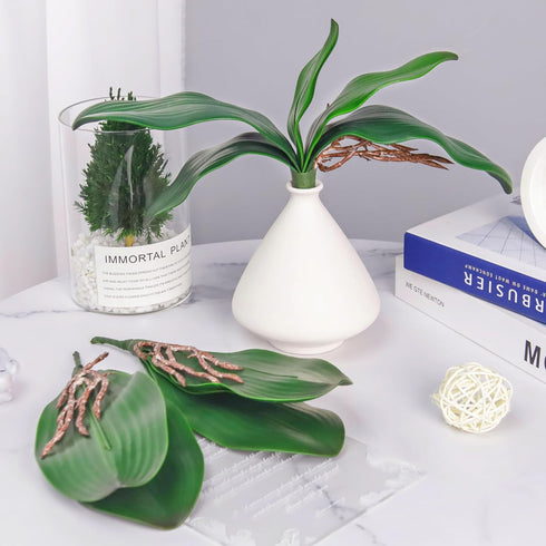 Miracliy Phalaenopsis Orchid Leaves Fake Leaves Real Latex Touch Plants Arrangement...