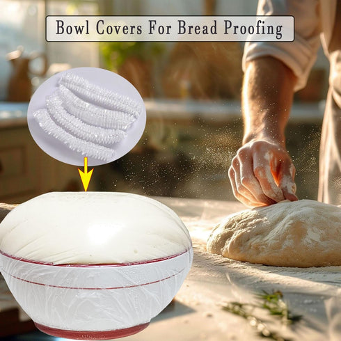 200pcs Elastic Bowl Covers for Bread Proofing,Sourdough Bread Baking Supplies,Plastic Wrap for Food Fruit Vegetable,Plastic Proofing Bowls/Basket ...