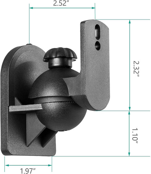 WALI Speaker Wall Mounts, Bookshelf Speaker Wall Mount Brackets, Surround Sound Speaker Mounts, Hold up to 7.7 lbs, (SWM402), 4 Pack, Black...