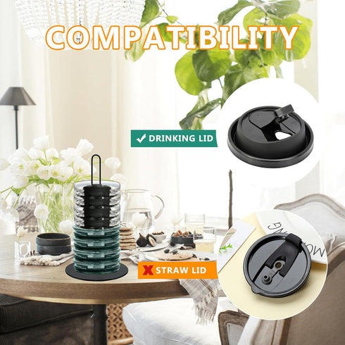 2 Packs Revolutionary Tumbler Lid Organizer, Slim Vertical Storage for Up to 10 Lids, Clutter-Free Kitchen Cabinets and Countertops Organization?W...