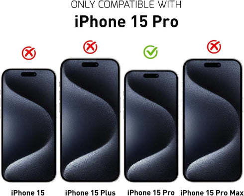 Screen Protector Tempered Glass Compatible with Apple iPhone 15 Pro (2 Pack)......