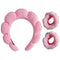 Fashion Spa Headband Wristband Set for Washing Face Get Ready Hairband Sponge Makeup Skincare Headband Wrist Band Soft Hairband for Women Girls Pu...