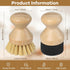 Cutting Board Oil Wax Applicator and Scrub Brush Set- Natural Bamboo with Sisal Fiber and Sponge for Food Grade Mineral Oil Board?Wooden Worktops,...