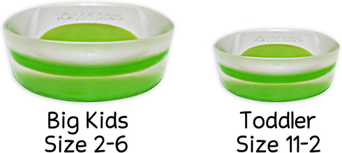 2 Pack - KidSole Shock Absorbing Lightweight Gel Heel Cups For Kid's With Sensitive Heels, Heel Spurs, Plantar Fasciitis, or Ankle Pain (Green Kid...