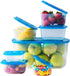 Premium Attached Food Storage Containers, Permanently Attached Plastic Lid, Never Lose & Space Saving Organization (7 Pack)...