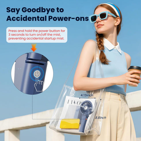 HandFan Upgraded Portable Handheld Misting Fan, Rechargeable Personal Mister Fan, Spray Water Mist Fans, Foldable Mini Cooling Hand Fans for Summe...