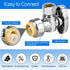 1/2/5/10/20pcs Stop Valves, 1/2" × 3/8" Angle Stop Valve, 1/2" PTC Input, 3/8" OD Compression Output, Push to Connect, 1/4 Turn, Chrome Plated Bra...