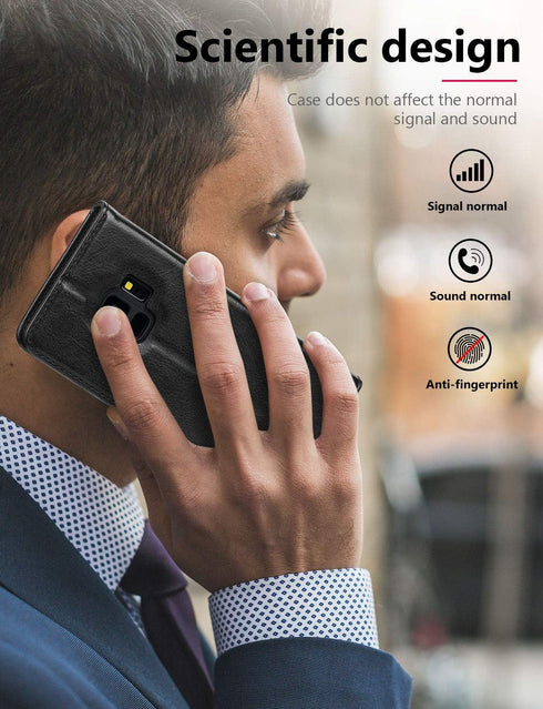 OCASE Samsung Galaxy S9 Case Leather Flip Wallet Case for Samsung Galaxy S9 Devices (Black)...