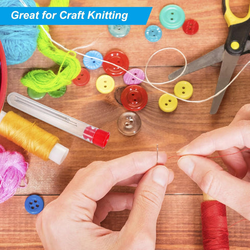 PATIKIL 6" Length Plastic Sewing Needle Storage Holder, 10 Pcs Portable Embroidery Needle Pin Toothpick Storage Tubes Case for Craft Knitting, Blu...