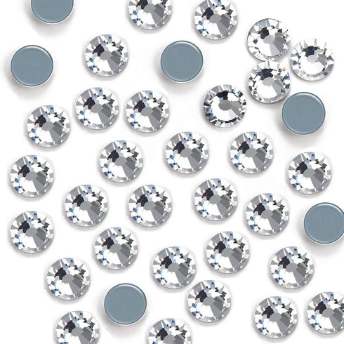 Dowarm Crystal Clear Hotfix Crystals, Hot Fix Rhinestones for Crafts Clothing, Flatback Glass Gems for Dance Costumes, SS34 144 Pieces, White...