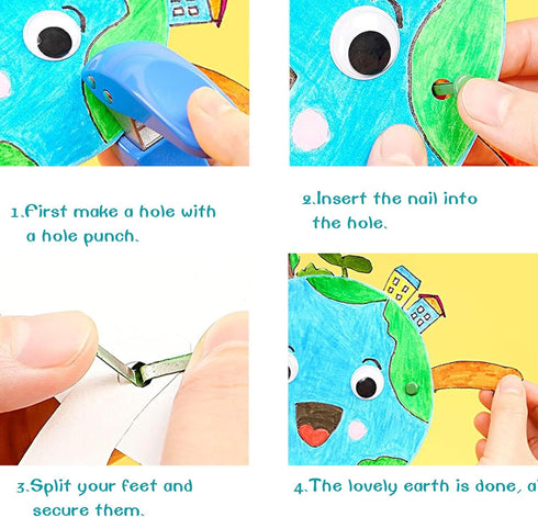 EuTengHao 700Pcs Brass Fasteners Scrapbooking Brads Round Head Brass Plated Fasteners for Craft Art Crafting School Decorative Scrapbooking DIY Su...