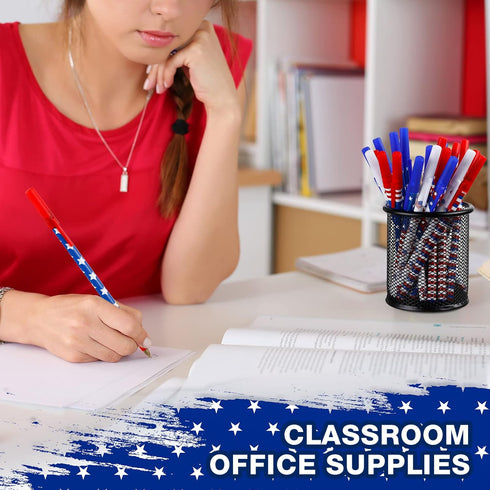 Eaasty American Flag Pens Bulk Patriotic USA Gel Ink Pen Independence Day Pen Stars Stripes Ballpoint Pens for Home School Office Supplies 4th of ...