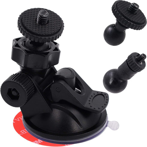 CH01A 1/4" 1/8" Thread Camera Suction Mount Tripod Holder in Dash Cam Mount Holder - Screw Tripod Windshield Holder Fits Sony/Ricoh/HP/GoPro/Oculu...