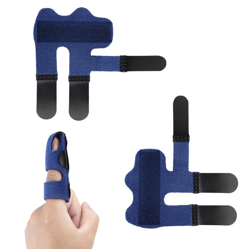 SAVITA 2pcs Finger Splints, Composite Cloth Trigger Finger Splints Finger Brace for Broken Finger Protection Pain Relief Fingers Straightening (Bl...