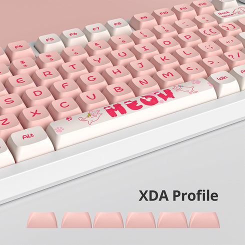 Guffercty kred 129-keycaps XDA Profile PBT Keyboard Key caps Full Set, Custom Keycaps Dye Sublimation for 61/68/84/87/108 Mechanical Keyboard (Nau...