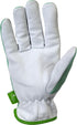 DIGZ 78221-26 Full Goatskin Leather Palm Gardening Gloves, Work Gloves with Safety Cuff, Light Green, Medium...