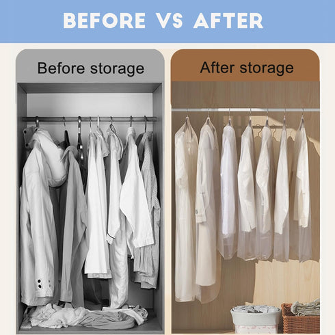 DERIQ 20pcs 60 Inch Plastic Garment Bag Dry Cleaner Bags Clear Plastic bag Dry Cleaning Laundry Bags for Clothes Cover Hanging Clothes Clothes Sto...