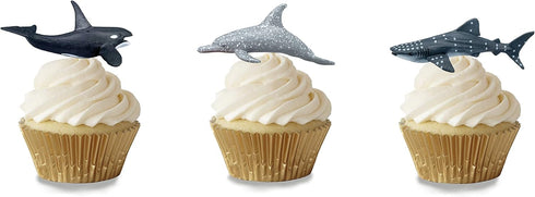 Sharks Figures Sea Animals Whale Toys Set Ocean Animal Action Figures, Great for Kids Bath Toys, Beach Toys, Cake Topper and Party Favors, Gifts, ...