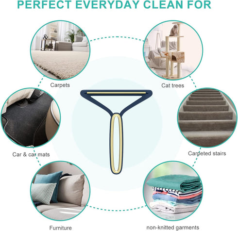 2 Pack Pet Hair Remover, Reusable Dog Hair Remover&Cat Hair Remover, Portable Lint Remover to Remove Pet Short and Long Hairs for Carpet, Car Mat,...