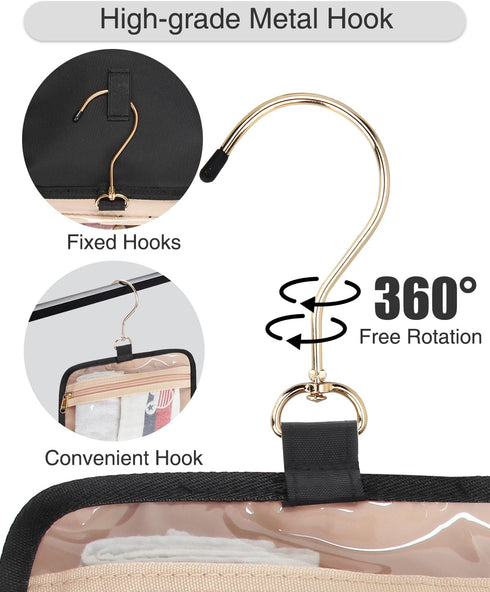 Hanging Toiletry Bag Travel Makeup Bag TSA Approved Clear Bag for Toiletries Waterproof Cosmetic Bag Toiletry Bag for Women Men Travel Toiletry Or...