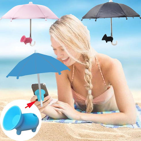 3 Pcs Phone Umbrella Cell, Phone Umbrella for Sun Shad with Suction Cup Stand, Outdoor Sun Phone Umbrella Mobile Holder for Phone with Adjustable ...