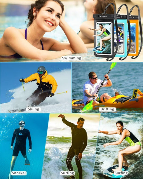 Universal Waterproof Phone Pouch 3 Pack, IPX8 Phone Water Protector Pouch Case Bag Lanyard Compatible iPhone 14 13 12 Pro Max Samsung Galaxy S22, ...