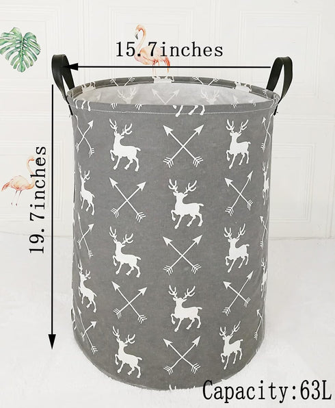 19.7 Inch Round Kids Laundry Clothes Hamper Laundry Basket with Handles,Baby Toys Storage Organizer Bins Laundry Gift Basket for Boys and Girls Ro...