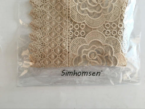 Simhomsen Small Beige Lace Table Runners Dresser Scarves Embroidered Rose Flower 16 × 48 Inch...