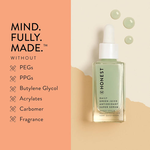 Honest Beauty Never Basic Skincare Duo | Mini Hyaluronic Acid Infused Hydrogel Cream (0.57 fl oz) + Mini Green Juice Antioxidant Serum (0.4 fl oz)...