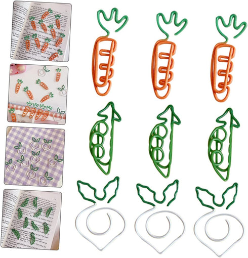 18 Pcs Carrot Paperclip Office Folders File Clips Document Clips The Office Decor Small Paper Clamp Pea Paper Clip Tiny Paper Clips Cute Paperclip...